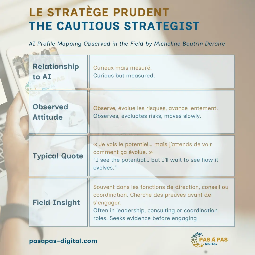 Profil IA : Le Stratège Prudent – approche mesurée et recherche de preuves concrètes avant d’agir